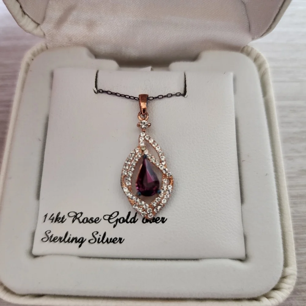 NWOT 14k Rose Gold over sterling‎ silver necklace